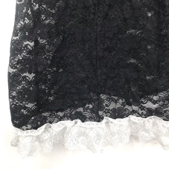 Linea Donatella Black Lace Lingerie With White Trim - Picture 8 of 10